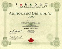 Certifikát Paradox pro rok 2002