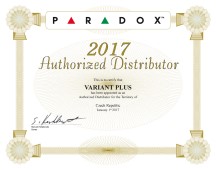 Certifikát Paradox pro rok 2017