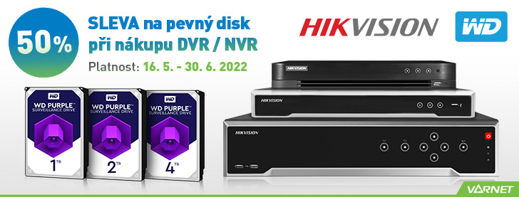 Sleva 50% na HDD při koupi DVR / NVR Hikvsion