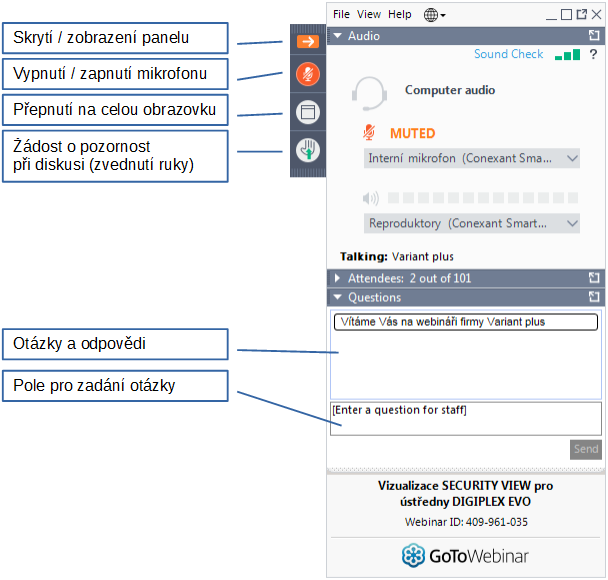 Popis klientské aplikace webináře