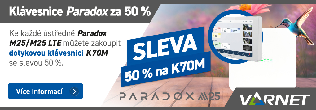 Klávesnice K70M se slevou 50 % k ústřednám M25