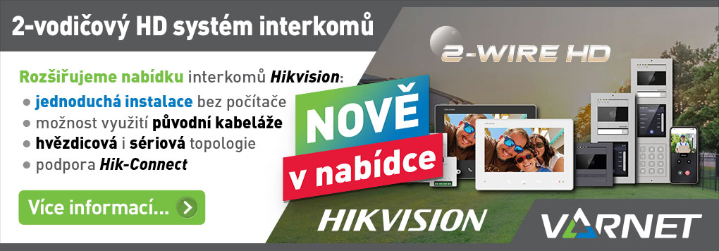 Nový 2-vodičový HD systém interkomů Hikvision